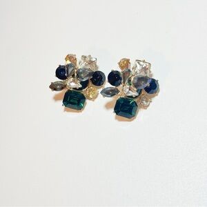 Elegant Gemstone Cluster Earrings